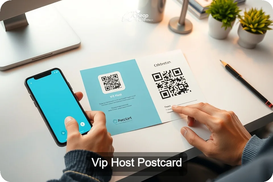 Vip Host Postcard Sample 02 · 6" x 9" design sample