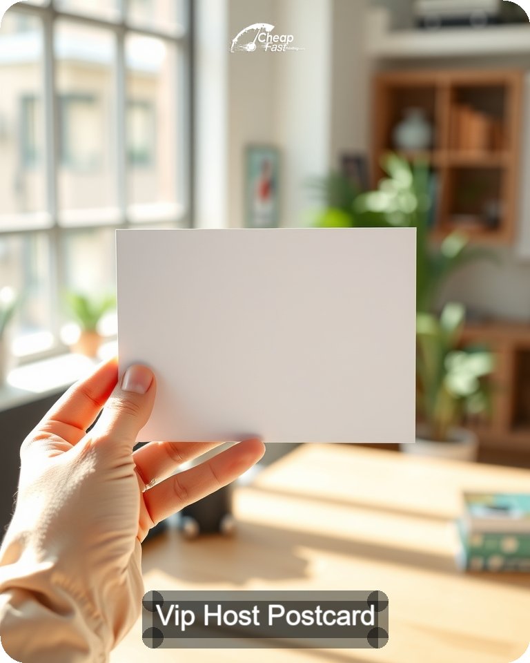 Vip Host Postcard Sample 05 · 4.25" x 5.5" design sample