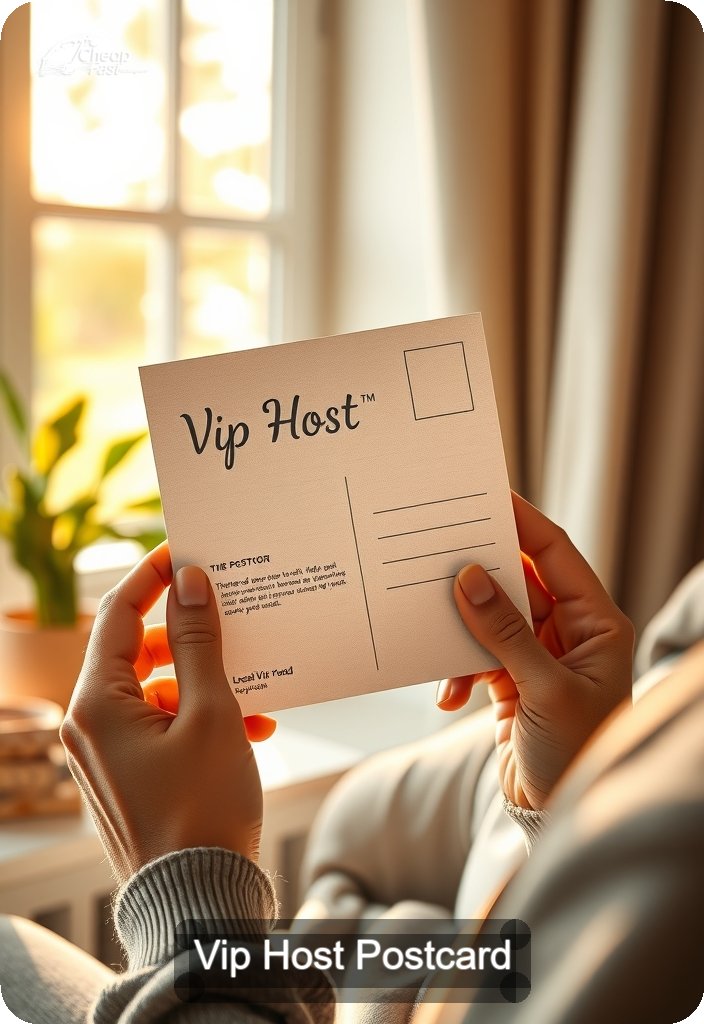 Vip Host Postcard Sample 07 · 4.5" x 6.5" design sample