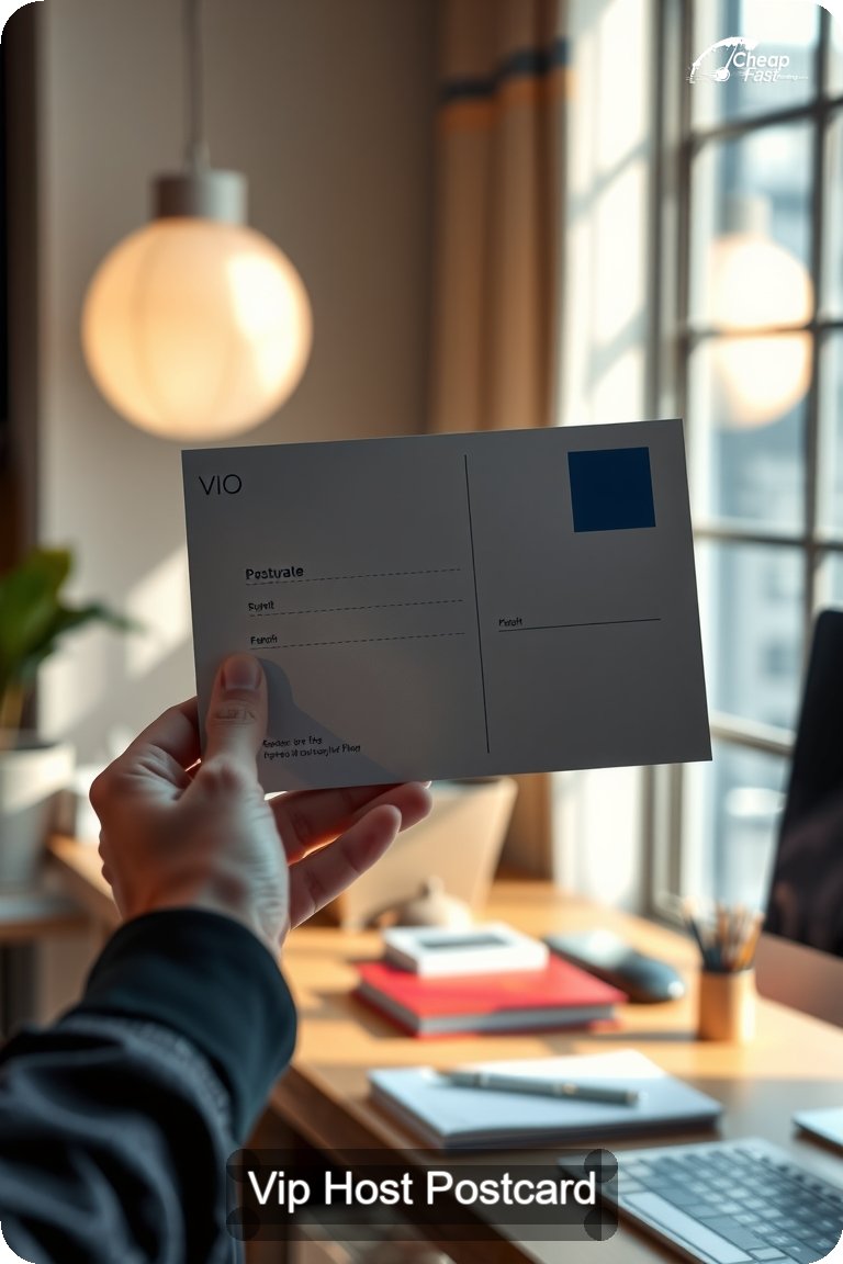 Vip Host Postcard Sample 09 · 4.5" x 11" design sample