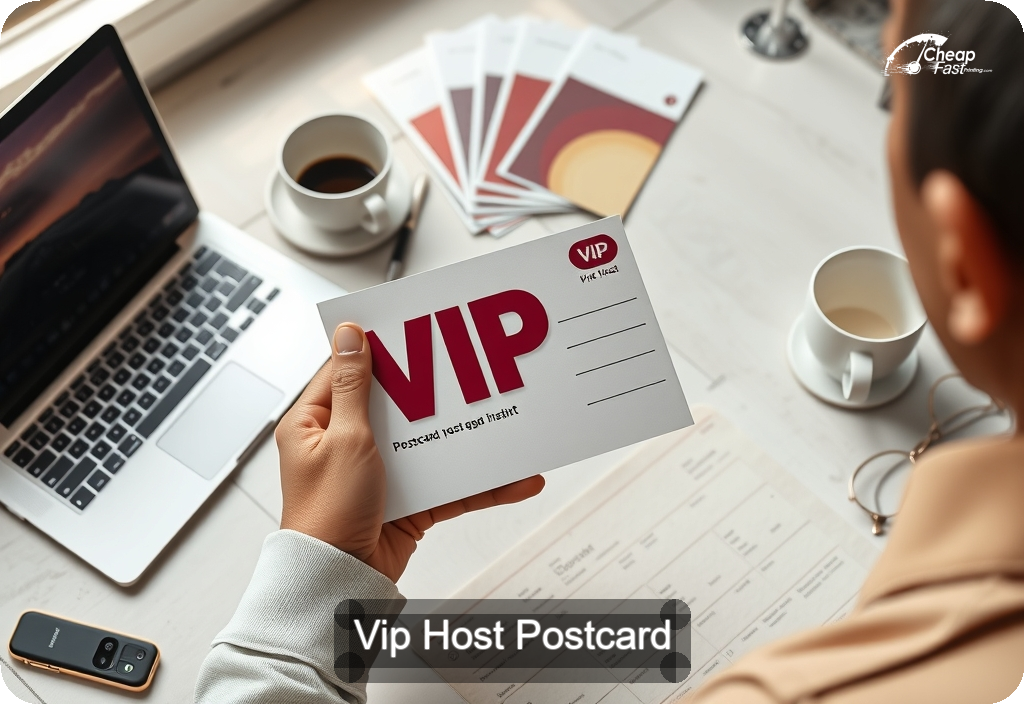 Vip Host Postcard Sample 10 · 4" x 6" design sample