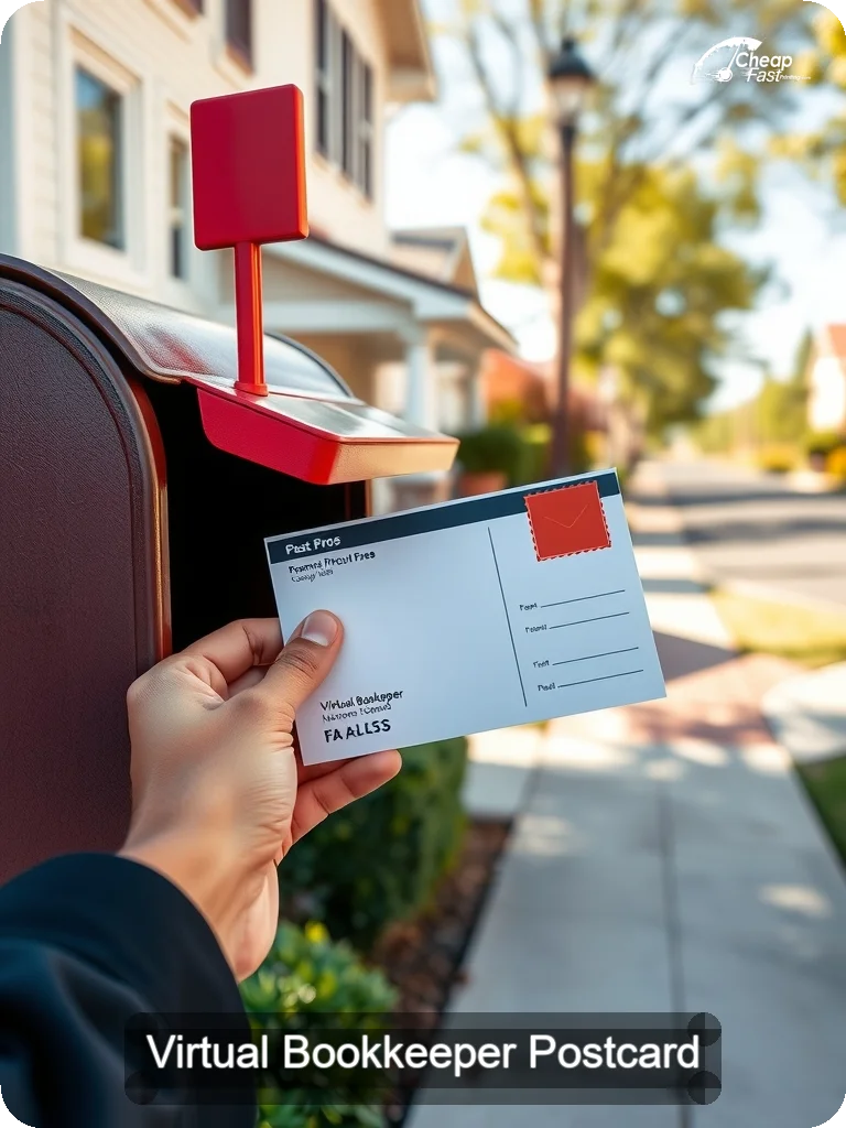 Virtual Bookkeeper Postcard Sample 03 · 5" x 7" design sample