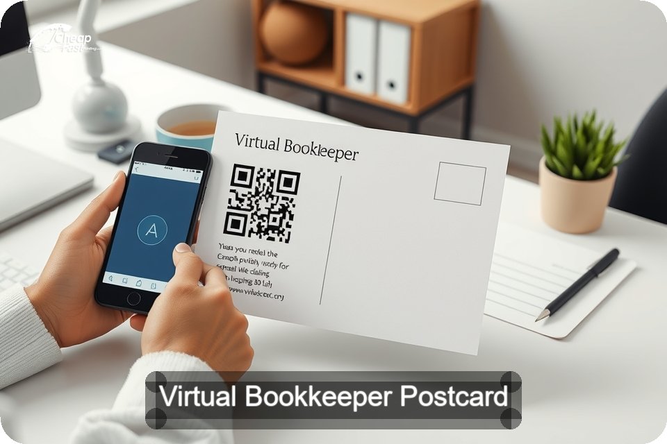 Virtual Bookkeeper Postcard Sample 04 · 6" x 9" design sample