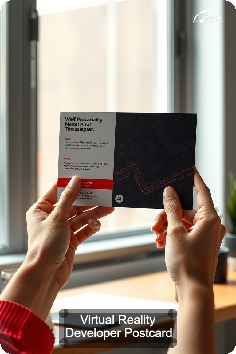 Virtual Reality Developer Postcard Sample 08 · 4.5" x 11" design sample