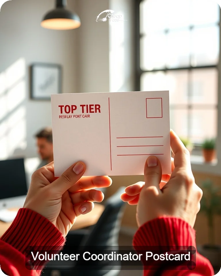 Volunteer Coordinator Postcard Sample 01 · 4.25" x 5.5" design sample