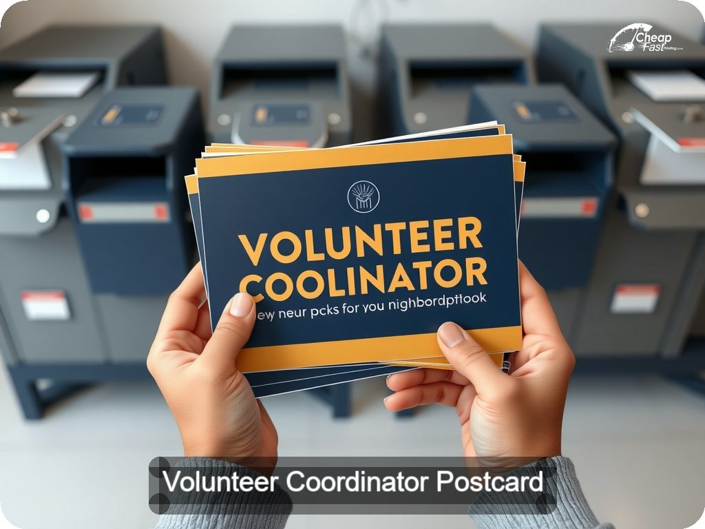 Volunteer Coordinator Postcard Sample 04 · 6.5" x 9" design sample