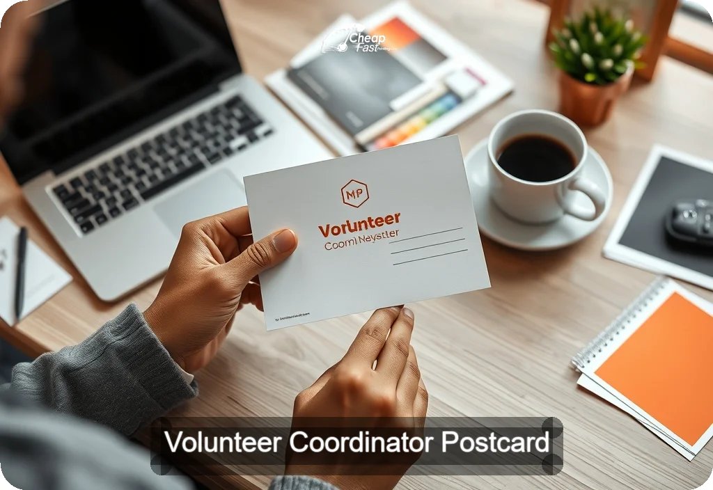 Volunteer Coordinator Postcard Sample 06 · 4" x 6" design sample