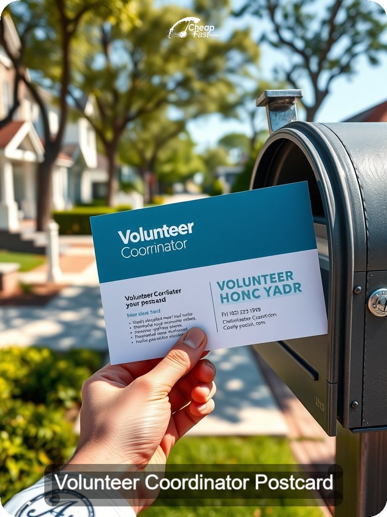 Volunteer Coordinator Postcard Sample 07 · 5" x 7" design sample