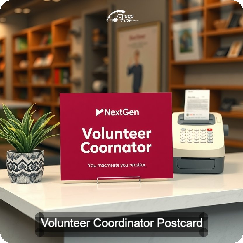 Volunteer Coordinator Postcard Sample 10 · 5" x 5" design sample