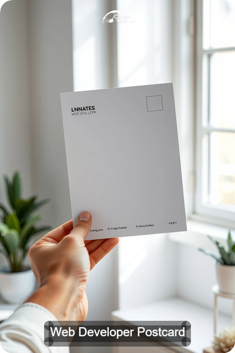 Web Developer Postcard Sample 01 · 4.5" x 11" design sample