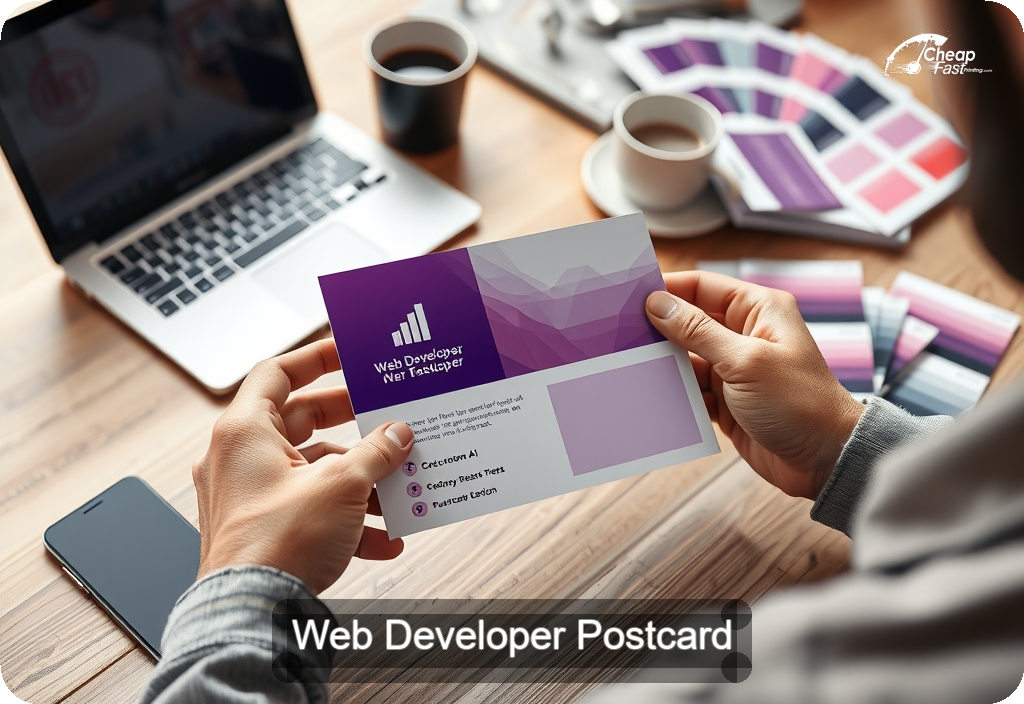 Web Developer Postcard Sample 02 · 4" x 6" design sample
