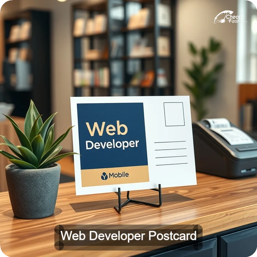 Web Developer Postcard Sample 06 · 5" x 5" design sample