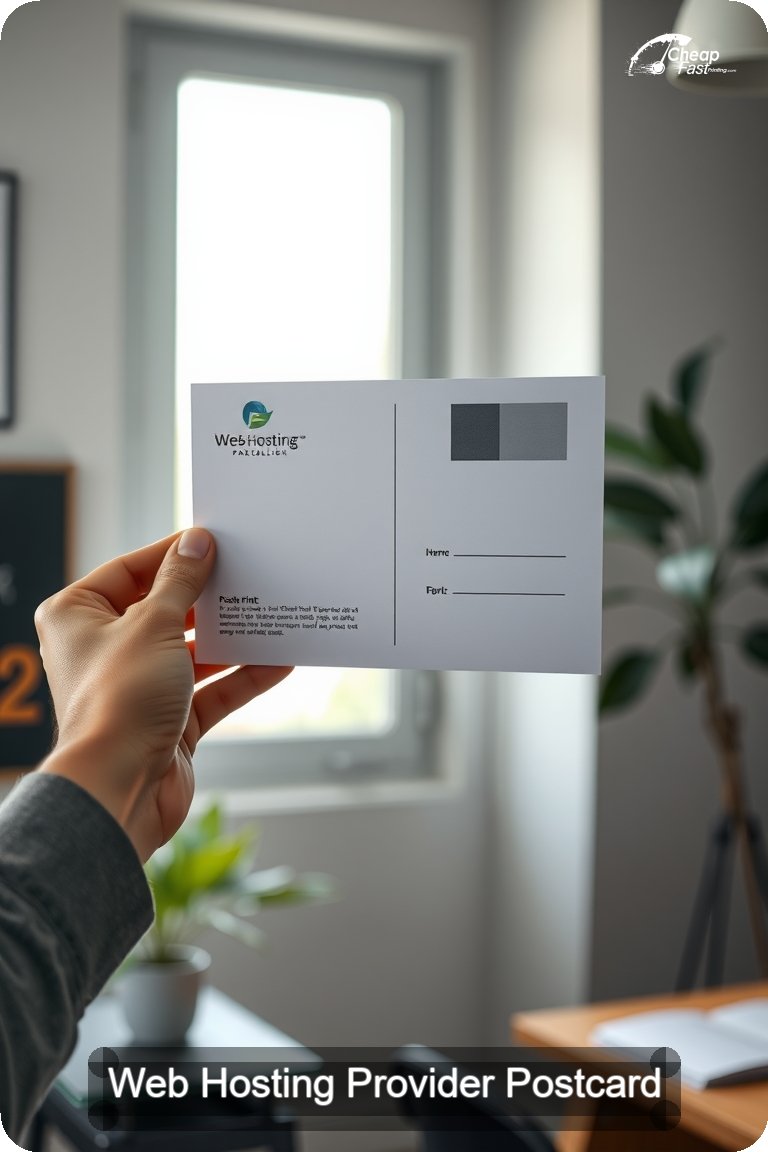 Web Hosting Provider Postcard Sample 02 · 4.5" x 11" design sample