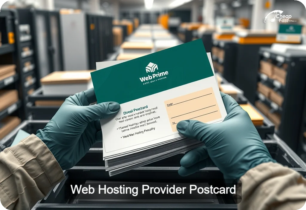 Web Hosting Provider Postcard Sample 06 · 6" x 11" design sample