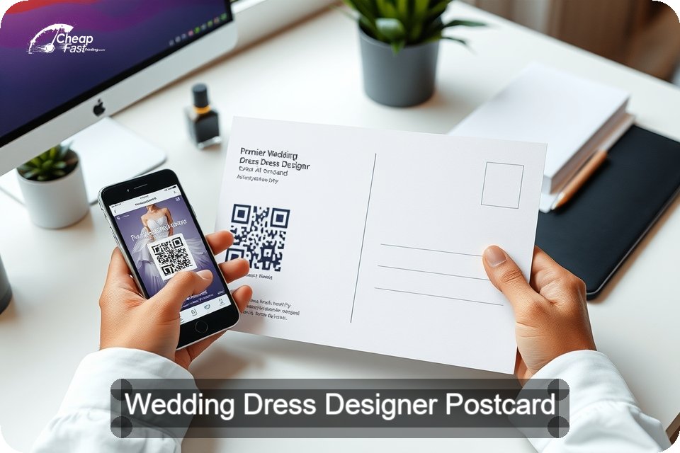 Wedding Dress Designer Postcard Sample 01 · 6" x 9" design sample