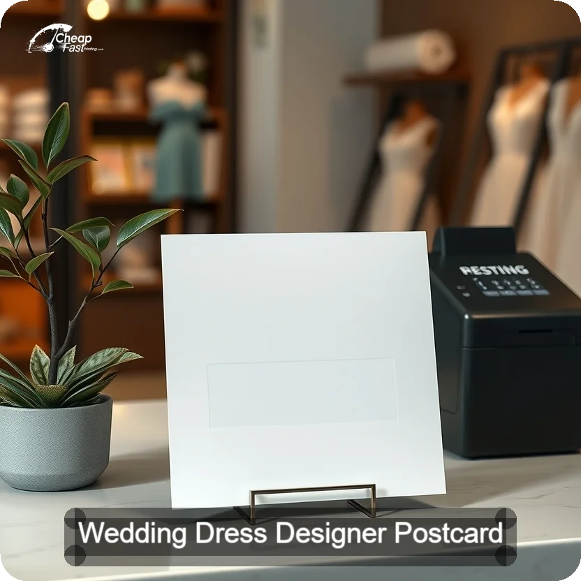 Wedding Dress Designer Postcard Sample 03 · 5" x 5" design sample