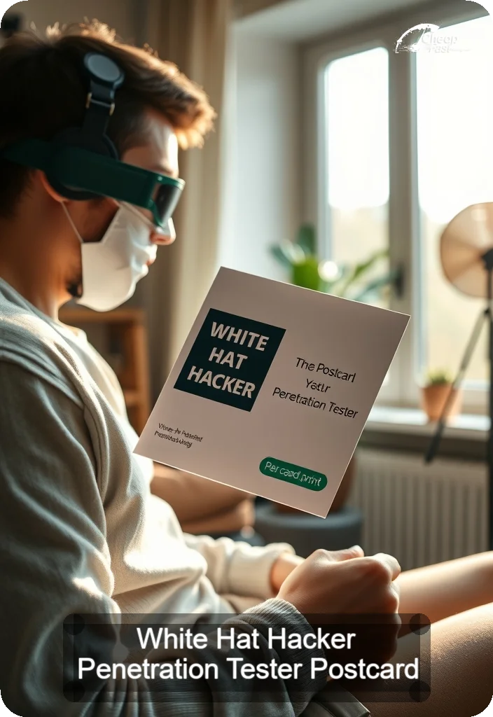 White Hat Hacker Penetration Tester Postcard Sample 01 · 4.5" x 6.5" design sample