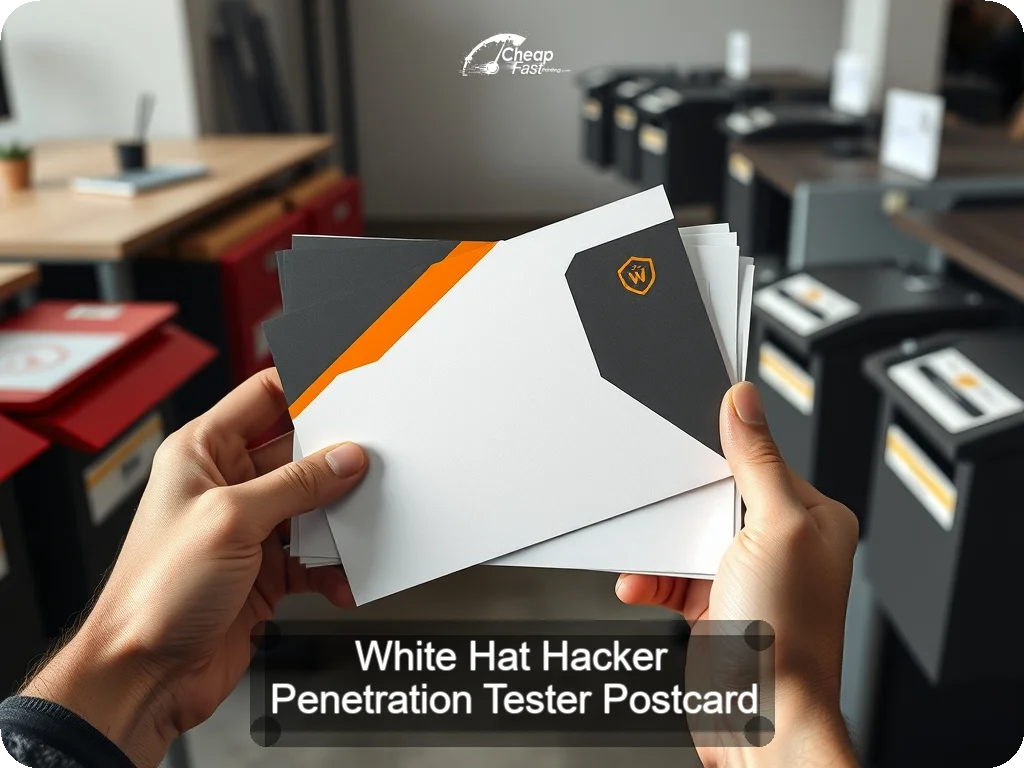 White Hat Hacker Penetration Tester Postcard Sample 02 · 6.5" x 9" design sample