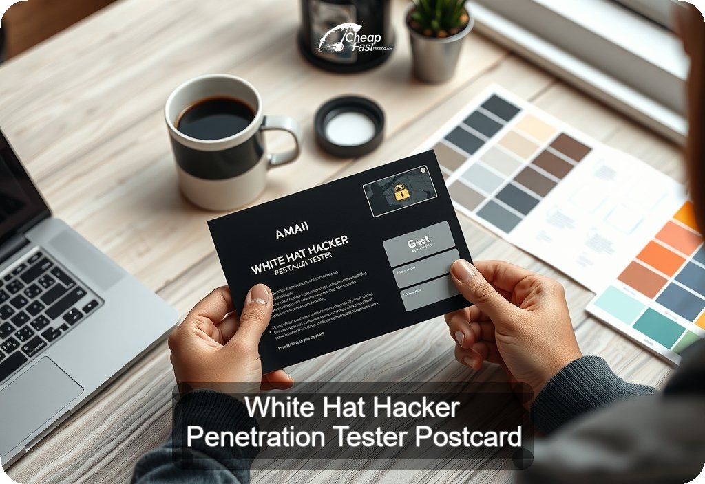 White Hat Hacker Penetration Tester Postcard Sample 04 · 4" x 6" design sample