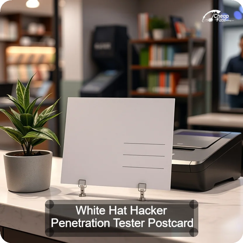 White Hat Hacker Penetration Tester Postcard Sample 08 · 5" x 5" design sample