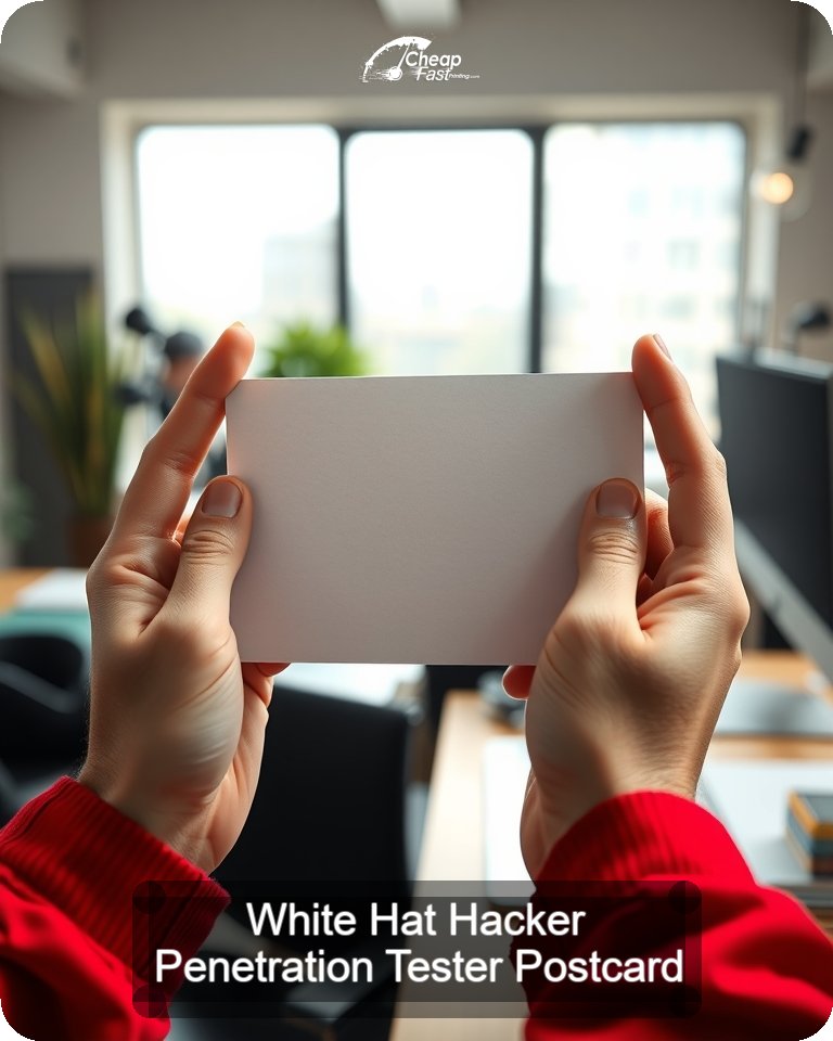 White Hat Hacker Penetration Tester Postcard Sample 09 · 4.25" x 5.5" design sample
