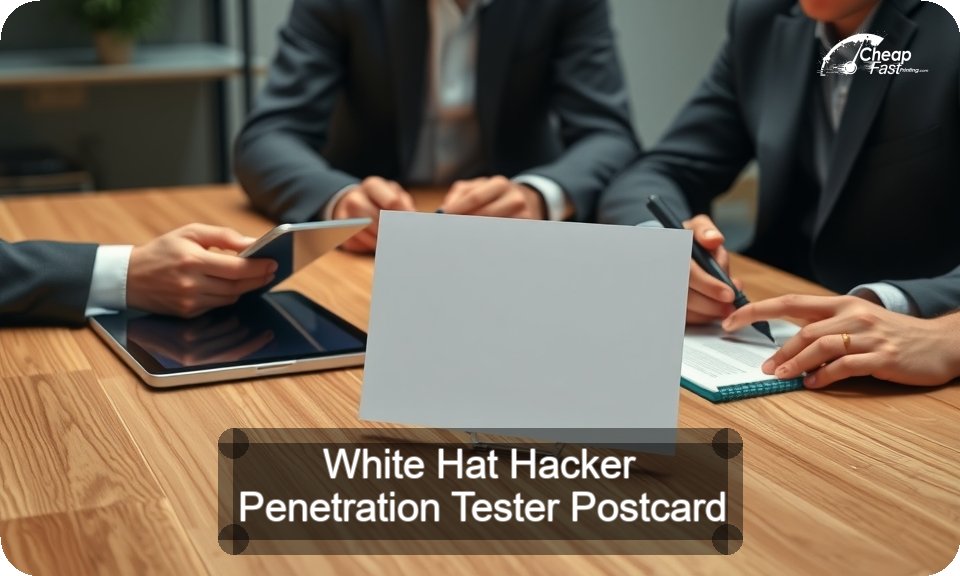 White Hat Hacker Penetration Tester Postcard Sample 10 · 4" x 9" design sample