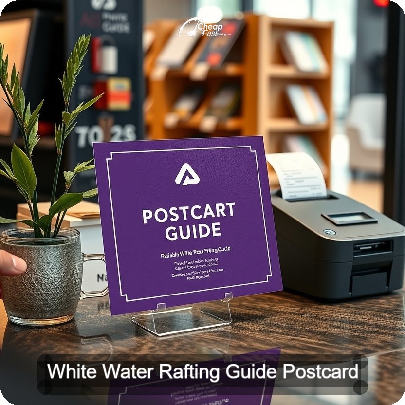 White Water Rafting Guide Postcard Sample 02 · 5" x 5" design sample