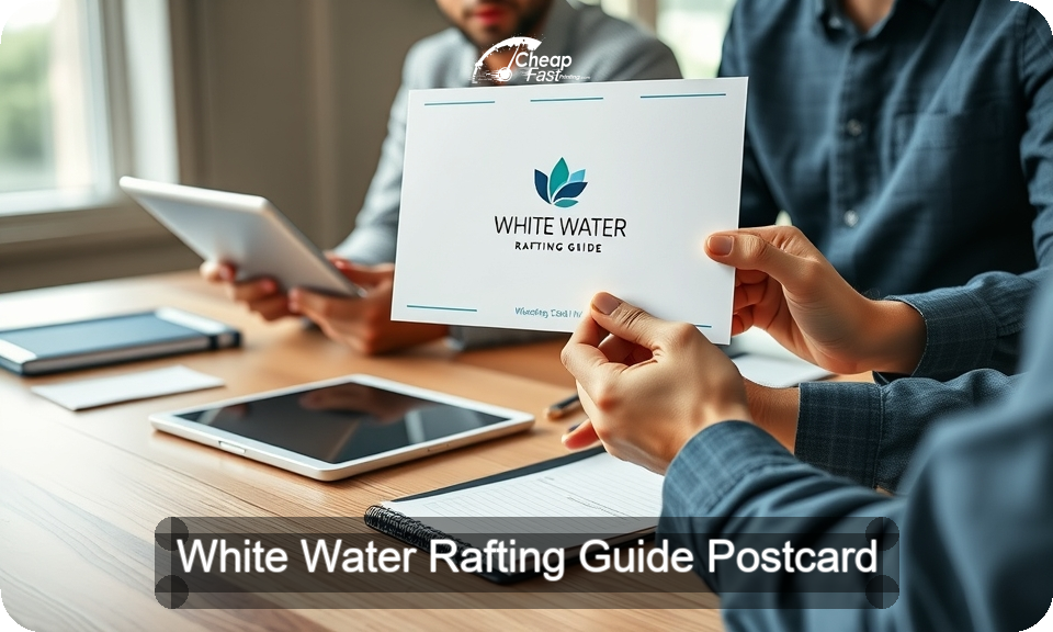 White Water Rafting Guide Postcard Sample 04 · 4" x 9" design sample