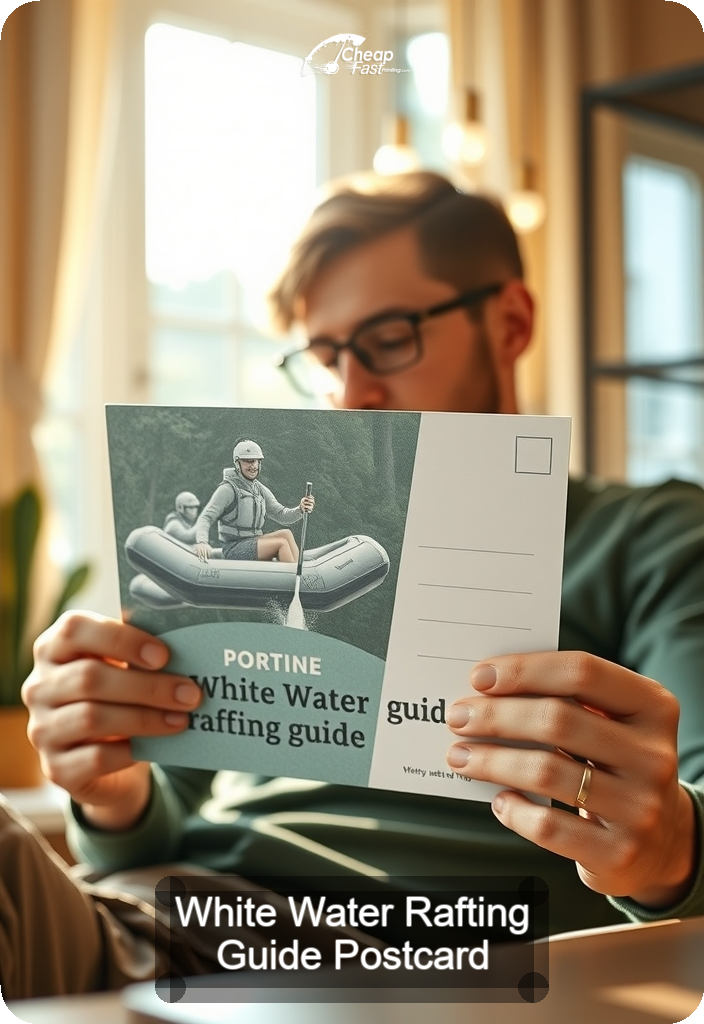 White Water Rafting Guide Postcard Sample 05 · 4.5" x 6.5" design sample