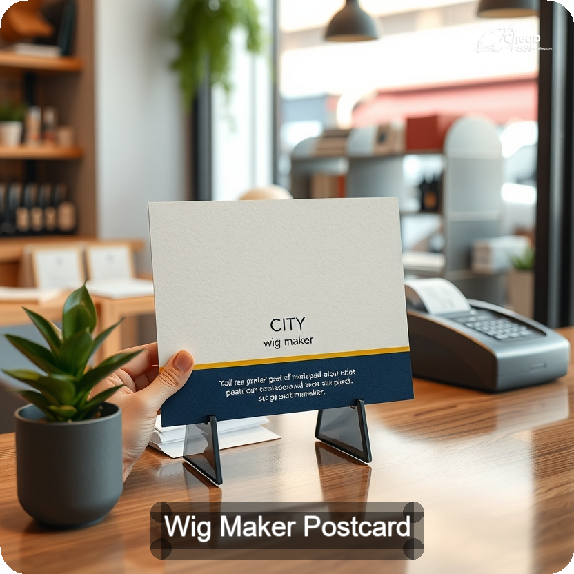 Wig Maker Postcard Sample 09 · 5" x 5" design sample