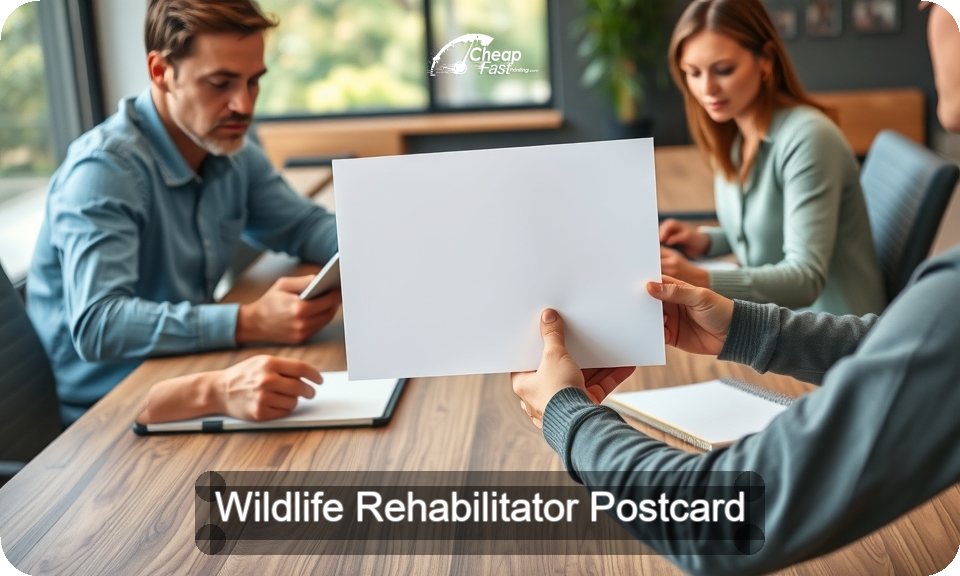 Wildlife Rehabilitator Postcard Sample 02 · 4" x 9" design sample