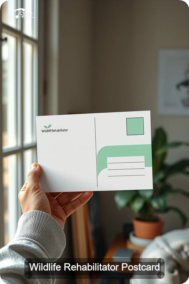 Wildlife Rehabilitator Postcard Sample 05 · 4.5" x 11" design sample