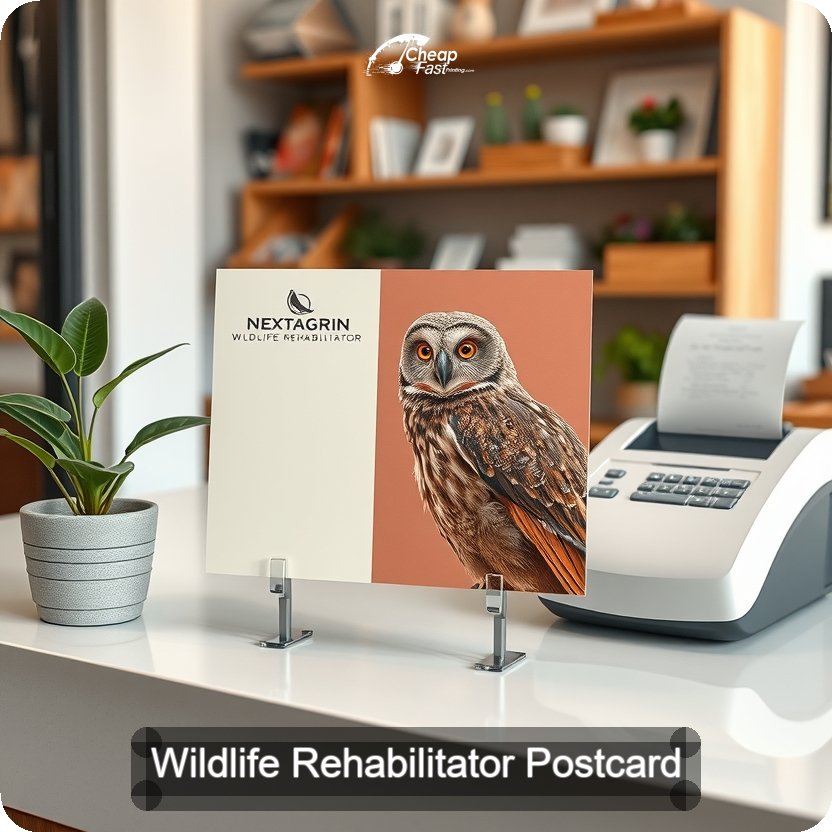 Wildlife Rehabilitator Postcard Sample 10 · 5" x 5" design sample