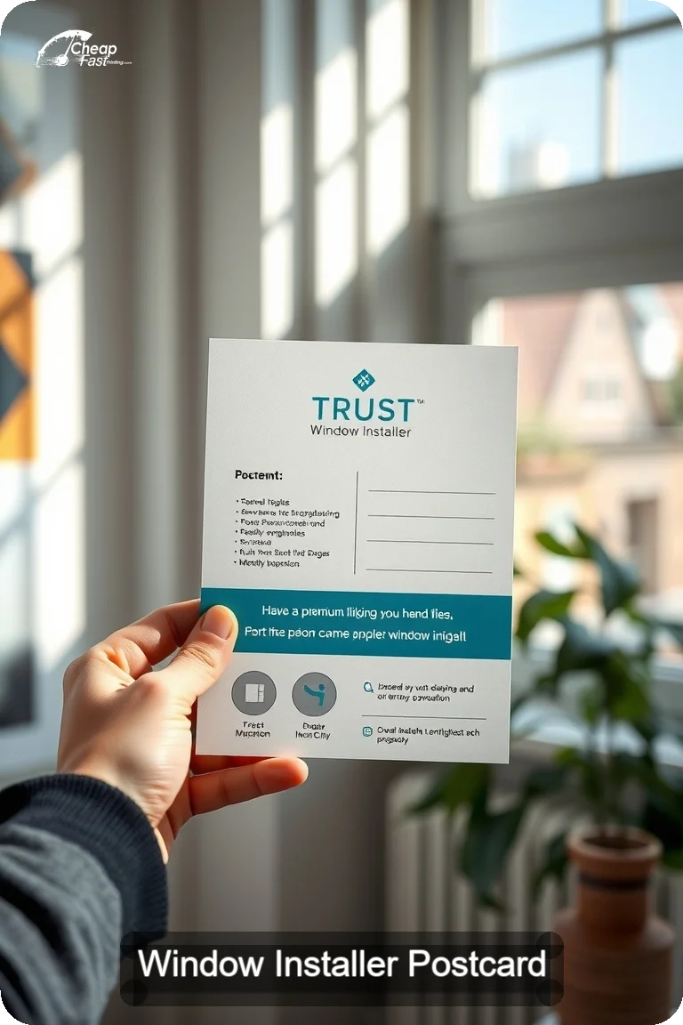 Window Installer Postcard Sample 06 · 4.5" x 11" design sample