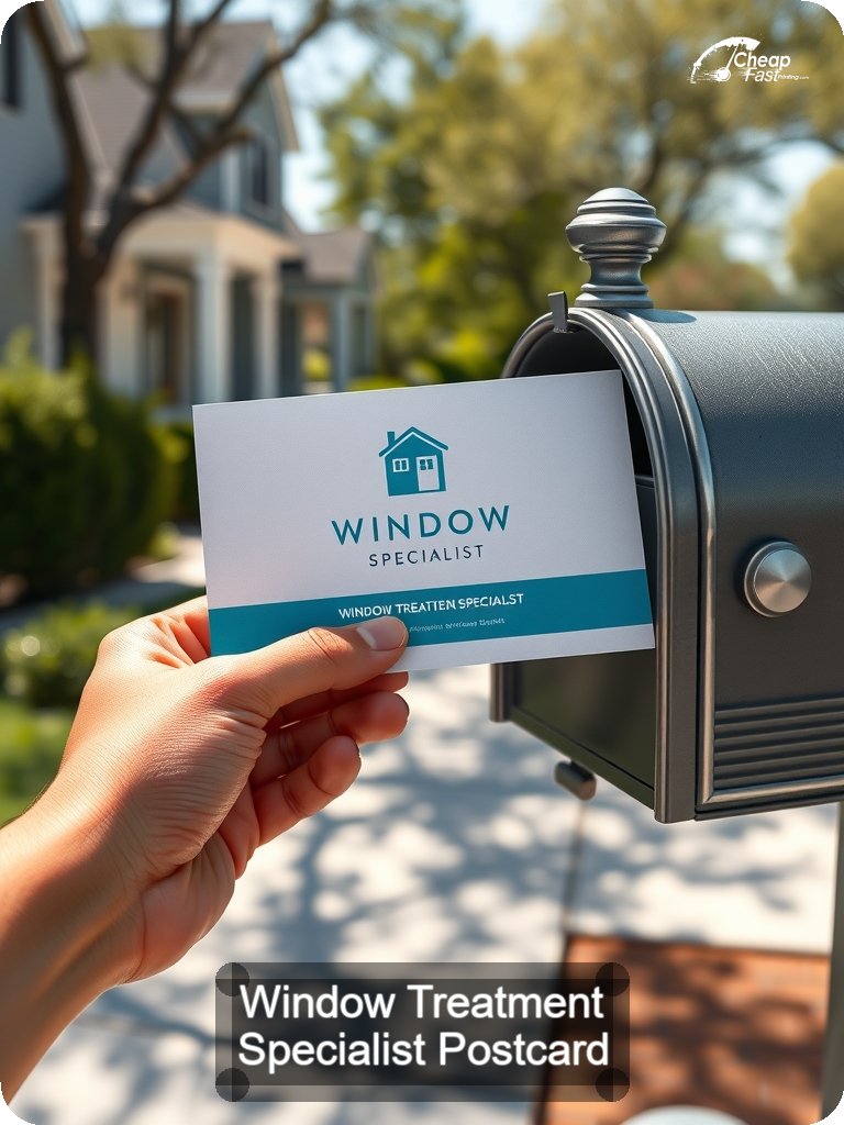 Window Treatment Specialist Postcard Sample 02 · 5" x 7" design sample