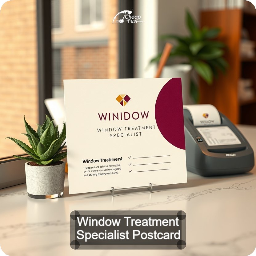 Window Treatment Specialist Postcard Sample 05 · 5" x 5" design sample