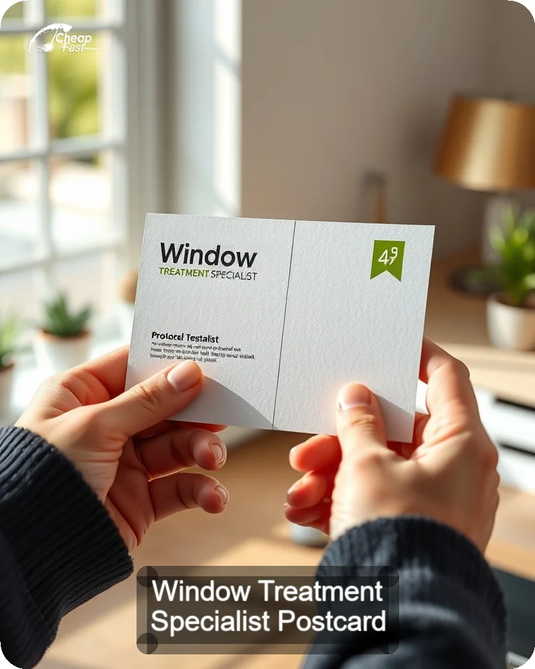 Window Treatment Specialist Postcard Sample 06 · 4.25" x 5.5" design sample