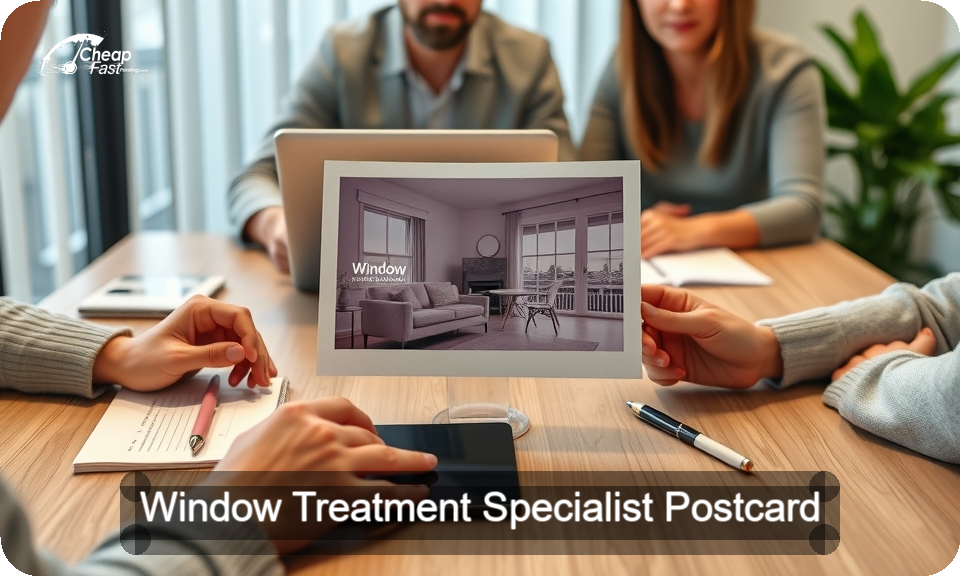 Window Treatment Specialist Postcard Sample 07 · 4" x 9" design sample