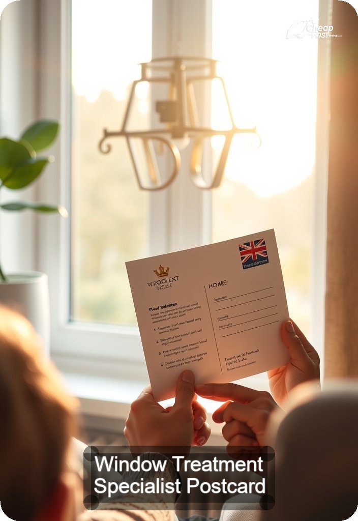 Window Treatment Specialist Postcard Sample 08 · 4.5" x 6.5" design sample