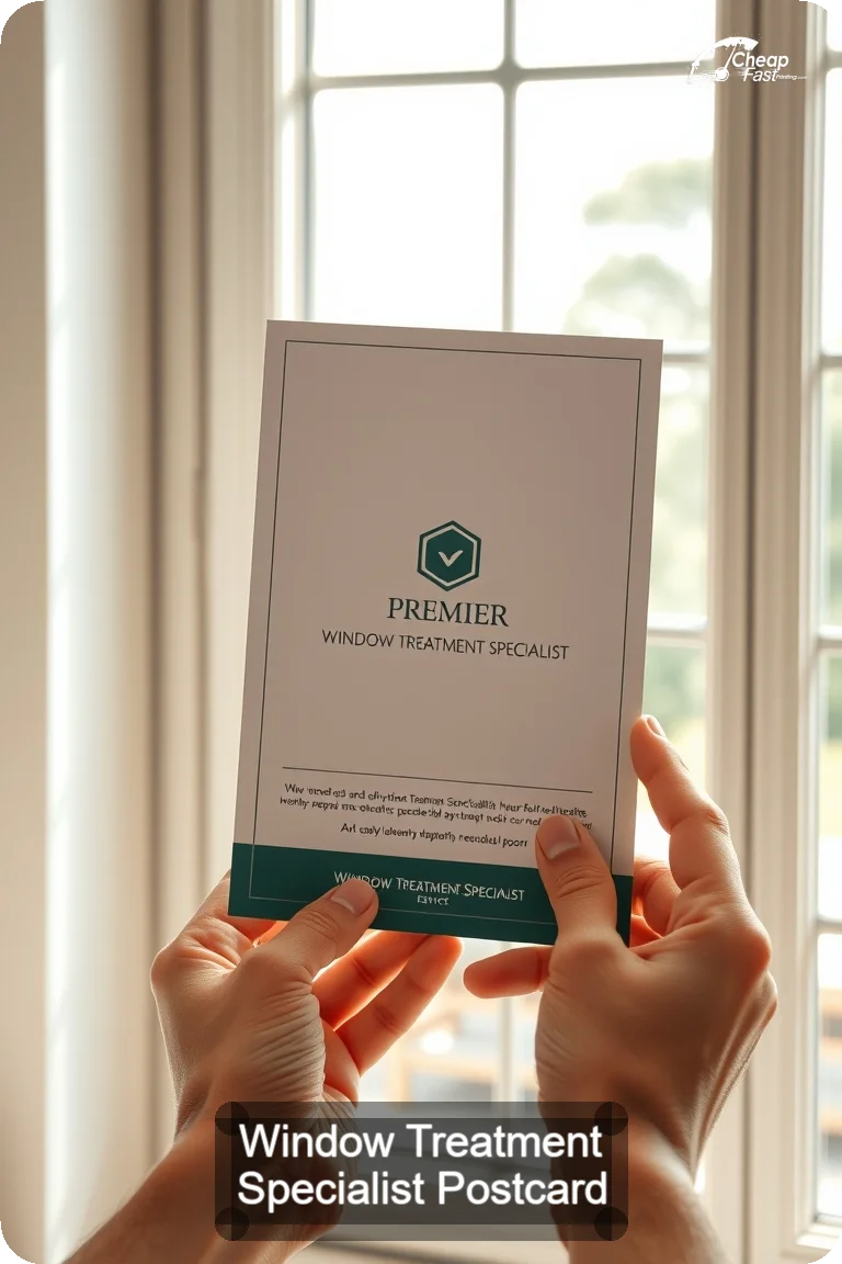 Window Treatment Specialist Postcard Sample 10 · 4.5" x 11" design sample