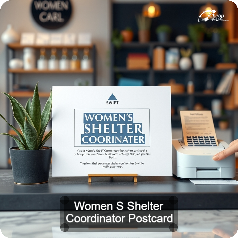 Women S Shelter Coordinator Postcard Sample 03 · 5" x 5" design sample