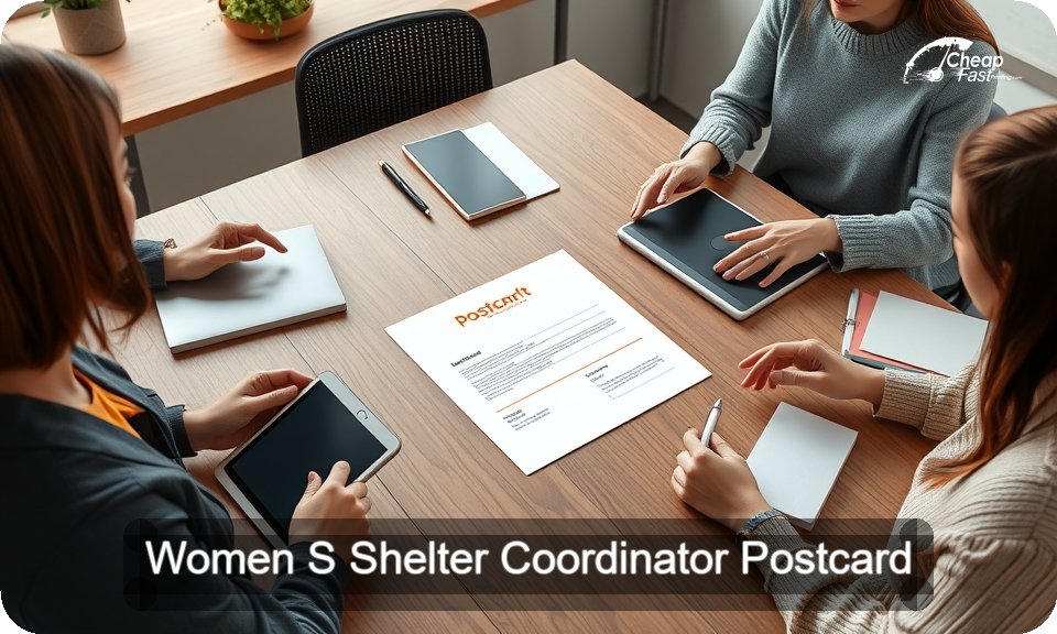 Women S Shelter Coordinator Postcard Sample 05 · 4" x 9" design sample