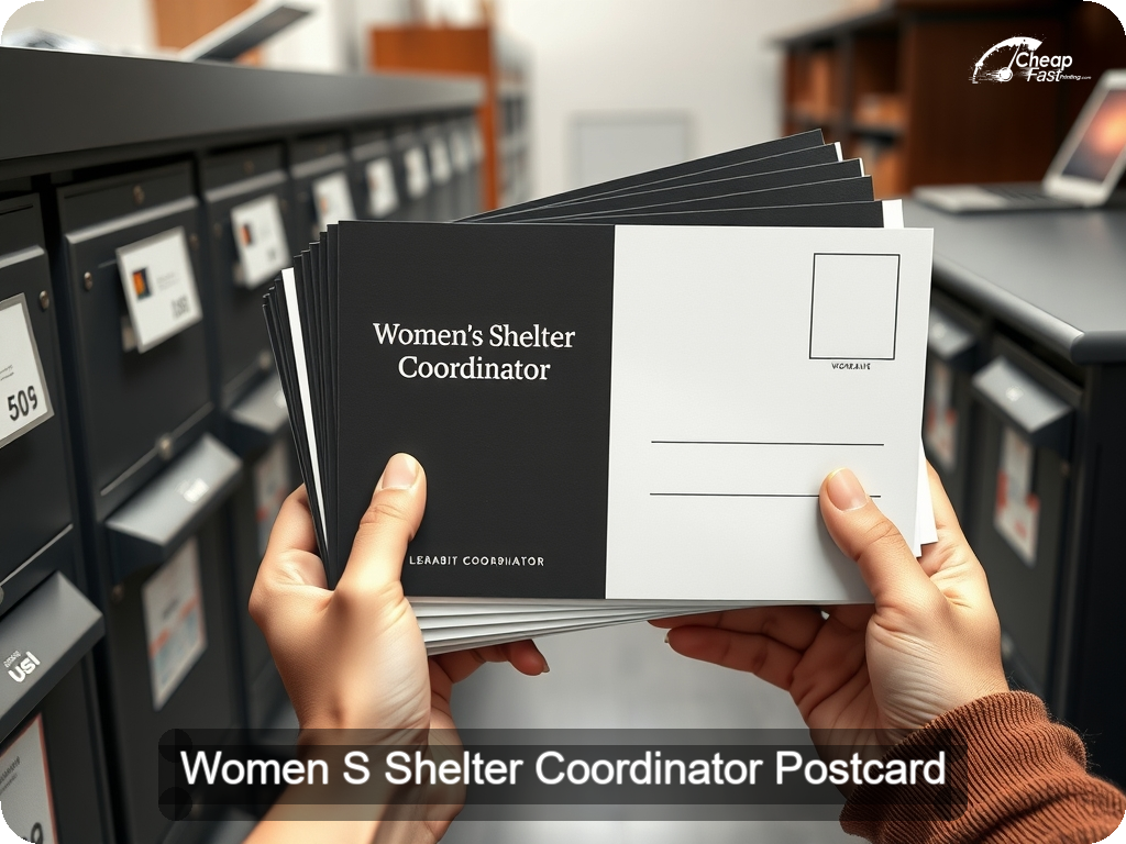 Women S Shelter Coordinator Postcard Sample 07 · 6.5" x 9" design sample