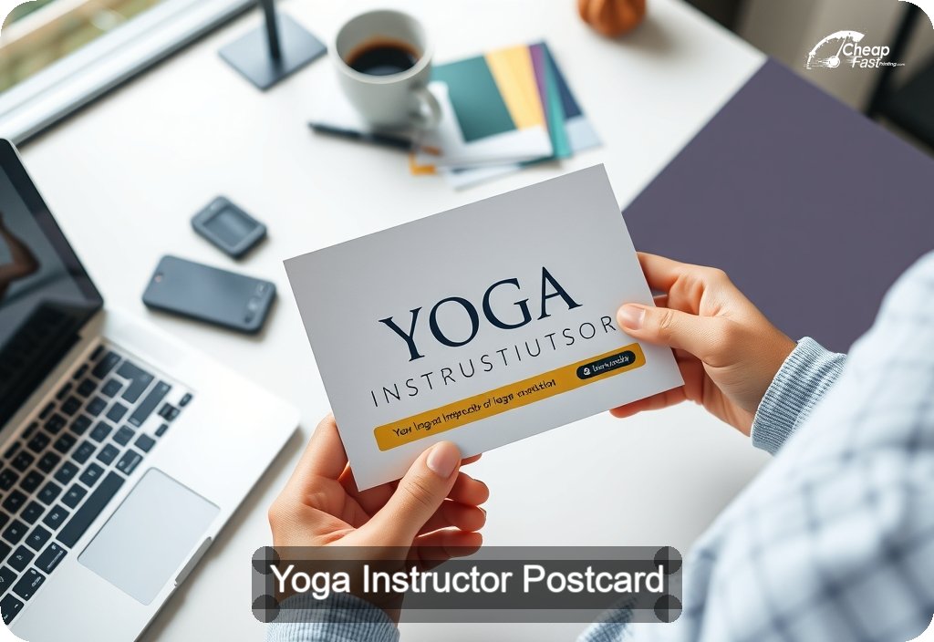Yoga Instructor Postcard Sample 04 · 4" x 6" design sample