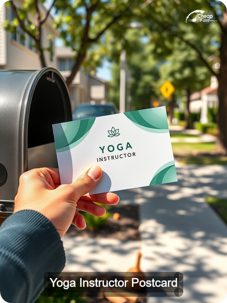 Yoga Instructor Postcard Sample 05 · 5" x 7" design sample