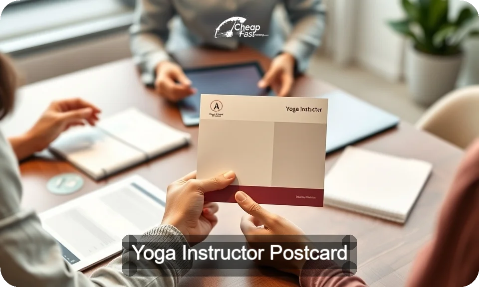 Yoga Instructor Postcard Sample 10 · 4" x 9" design sample