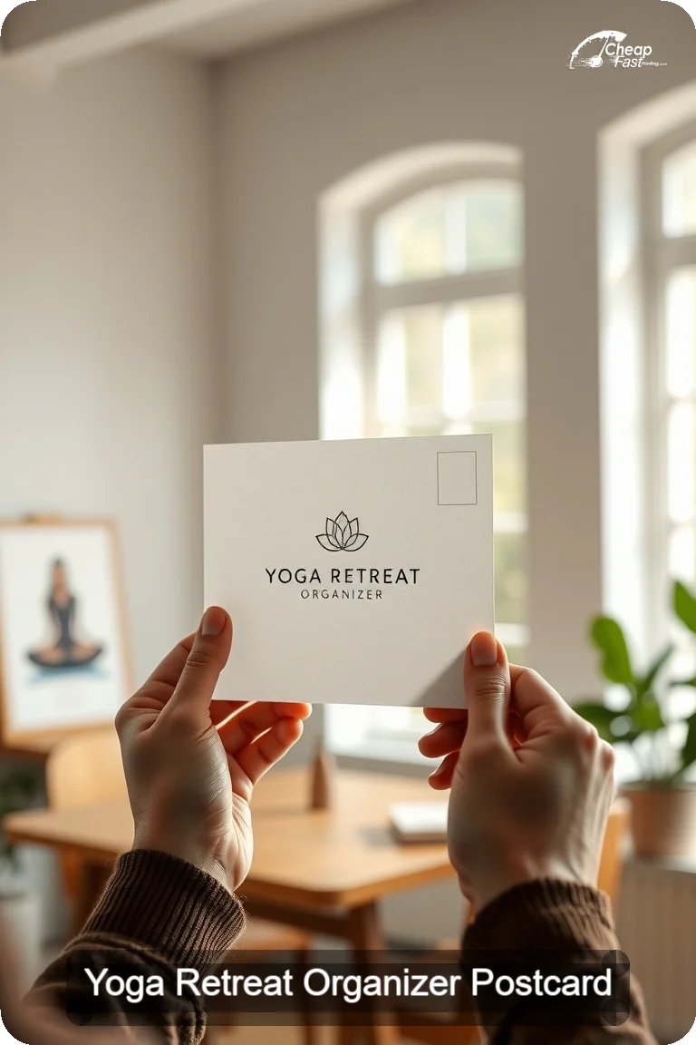 Yoga Retreat Organizer Postcard Sample 09 · 4.5" x 11" design sample