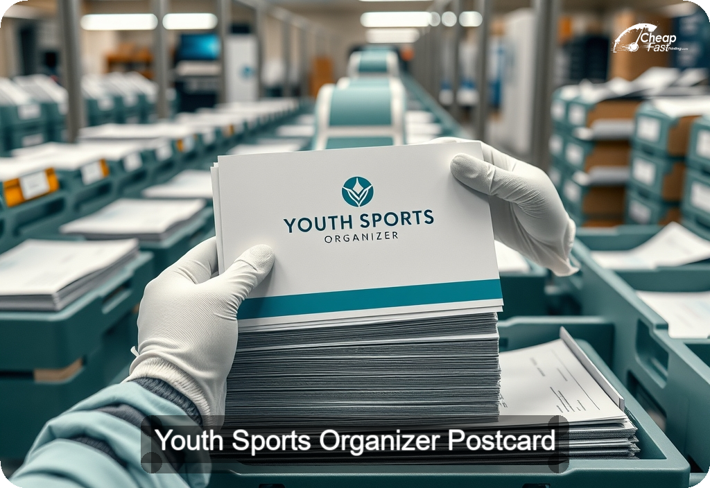 Youth Sports Organizer Postcard Sample 10 · 6" x 11" design sample