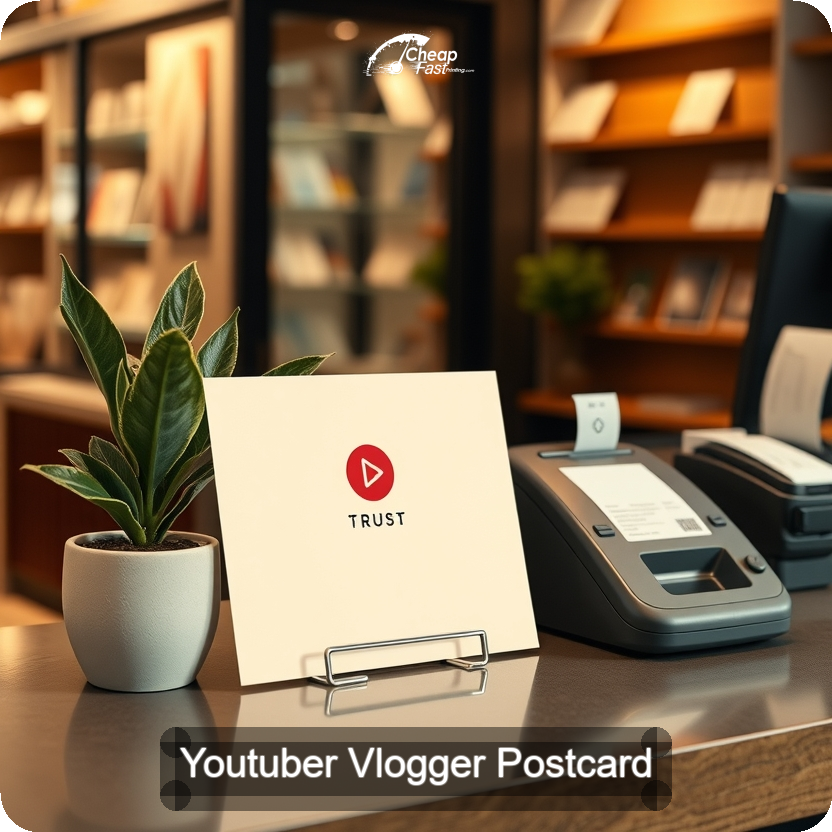 Youtuber Vlogger Postcard Sample 01 · 5" x 5" design sample