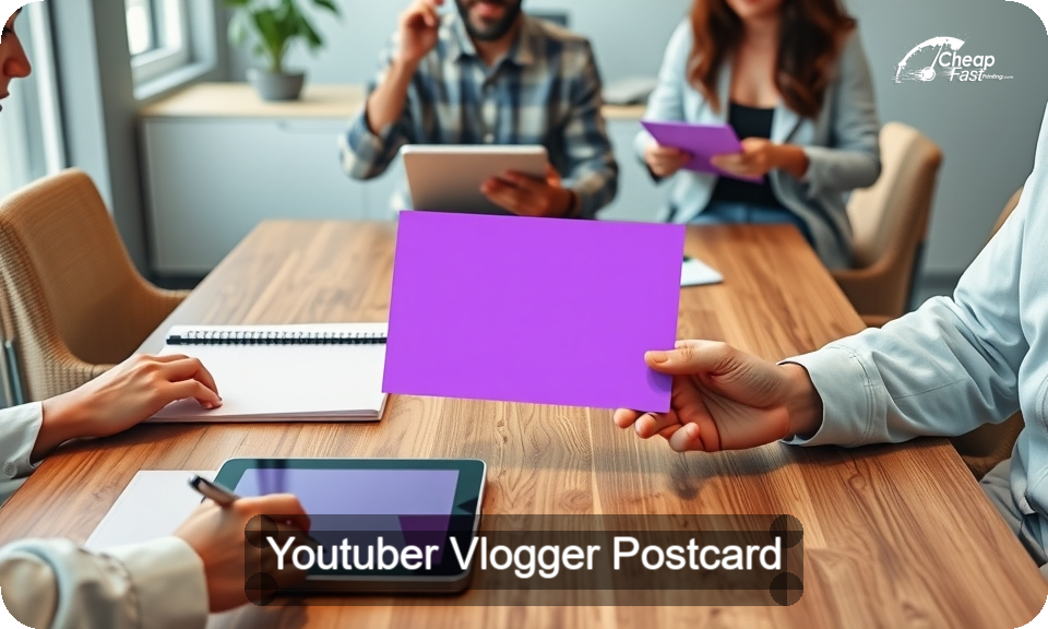 Youtuber Vlogger Postcard Sample 03 · 4" x 9" design sample